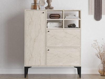 Commode HAWA 3 deuren travertijn Commode HAWA 3 deuren travertijn