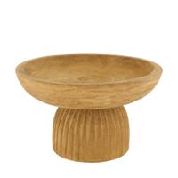 Schaal hout op voet Ø28x16cm - thumbnail