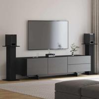 VidaXL Luidspreker standaards 2 pcs zwart eiken 30 x 30 x 80 cm - thumbnail