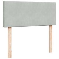 Ottoman bed met matras en LED's 140x190cm fluweel lichtgrijs - thumbnail