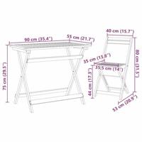 Bistroset 5 pcs Bruin Massief acaciahout - thumbnail