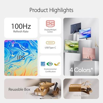Asus Eye Care VU249CFE-M LED-monitor Energielabel C (A - G) 60.5 cm (23.8 inch) 1920 x 1080 Pixel 16:9 1 ms HDMI, Hoofdtelefoonaansluiting, USB-C IPS LED Asus Eye Care VU249CFE-M LED-monitor Energielabel C (A - G) 60.5 cm (23.8 inch) 1920 x 1080 Pixel 16:9 1 ms HDMI, Hoofdtelefoonaansluiting, USB-C IPS LED