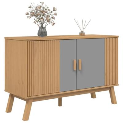Dressoir OLDEN 114x43x73,5 cm massief grenenhout grijs en bruin