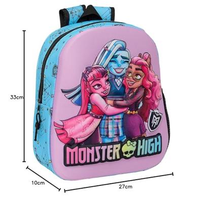 Schoolrugzak Monster High Blauw Lila 27 x 33 x 10 cm Schoolrugzak Monster High Blauw Lila 27 x 33 x 10 cm