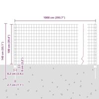 VidaXL Hek met paal groen 1 x 10 m staal - thumbnail