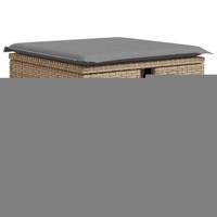 6-delige Loungeset met kussens poly rattan acacia beige - thumbnail