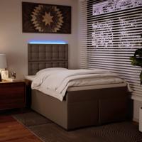 Boxspring met matras kunstleer cappuccinokleurig 90x190 cm - thumbnail
