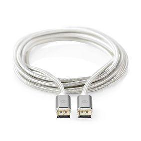 Nedis CCTB37014AL20 Displayport-kabel Displayport Male Displayport Male 8k@60hz Verguld 2.00 M Rond Gevlochten Zilver Cover Window Box