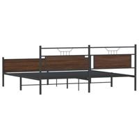 Bedframe zonder matras metaal bruin eikenkleurig 200x200 cm - thumbnail