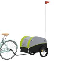 VidaXL Fietstrailer 45 kg ijzer zwart en groen - thumbnail