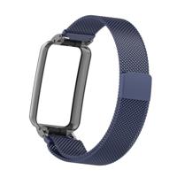 Milanese loop bandje met case - Donkerblauw - Xiaomi Smart Band 7 Pro - thumbnail