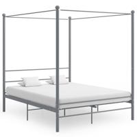 Hemelbedframe metaal grijs 160x200 cm - thumbnail