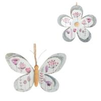 Hanger Flowery metaal 8 cm 2 assorti | 12 stuks - thumbnail