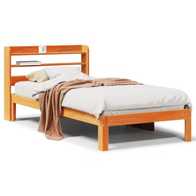 Bedframe zonder matras massief grenenhout wasbruin 75x190 cm Bedframe zonder matras massief grenenhout wasbruin 75x190 cm