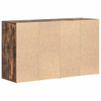 Dressoir met lade Gerookt eiken 120 x 36 x 69 cm Bewerkt hout - thumbnail