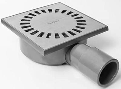 Easy Drain Aqua Compact vloerput m. ABS sifonhuis RVS rooster en zijuitlaat 15x15cm