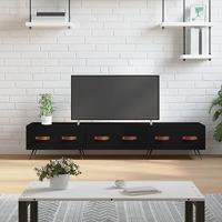Tv-meubel 150x36x30 cm bewerkt hout zwart - thumbnail