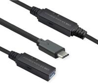 ROLINE USB 3.2 Gen 1 Active Repeater-kabel, Type A - C, zwart, 10 m - thumbnail