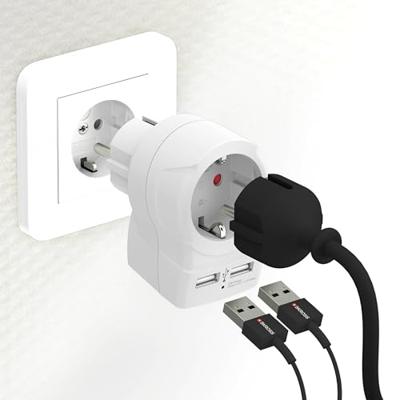 Skross 1500282 Tussenstekker Met USB Wit