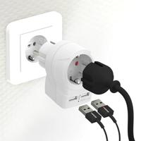 Skross 1500282 Tussenstekker Met USB Wit - thumbnail