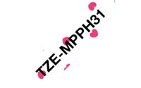 Etiketten Brother TZe, TZ TZe-MPPH31 Tapekleur: Wit (met roze harten) Tekstkleur:Zwart 12 mm 4 m - thumbnail