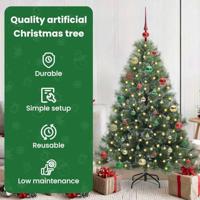 Kunstkerstboom met 150 LED met standaard Groen 150 cm PE en PVC - thumbnail