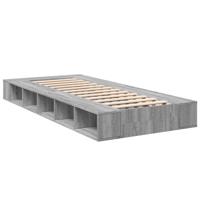 Bedframe bewerkt hout grijs sonoma eikenkleurig 90x190 cm - thumbnail