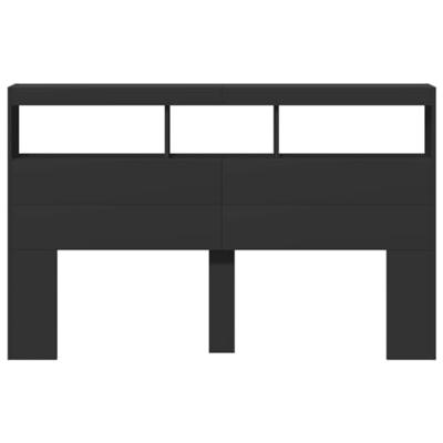 Hoofdbordkast met LED-verlichting 160x17x102 cm zwart