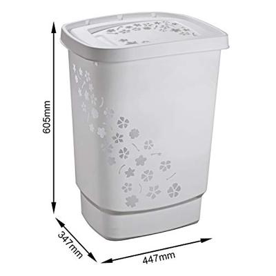 Rotho Wasdoos „Flowers” 55 L grijs 44,7 x 34,7 x 60,4 cm.