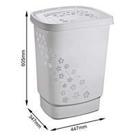 Rotho Wasdoos „Flowers” 55 L grijs 44,7 x 34,7 x 60,4 cm. - thumbnail