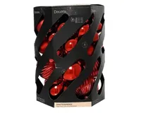 Decoris kerstbalmix plastic d20cm 40st rood - thumbnail