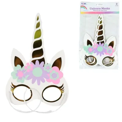Flomo unicorn maskers 23 cm set van 3 | 36 stuks