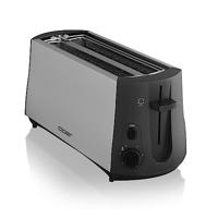 Cloer Toaster 3710 Broodrooster met dubbele lange sleuf Met geïntegreerde broodopzet Zwart, Zilver - thumbnail