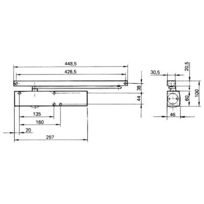 Deurdranger z/glijarm TS5000 - RAL9016 wit