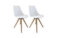 byLIVING 2 stoelen Kira (Wit/eiken) - thumbnail