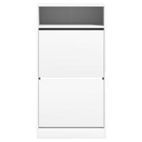 Schoenenkast 60x34x116 cm bewerkt hout wit - thumbnail