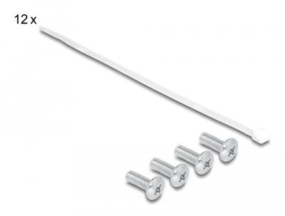 Delock 66874 10 Keystone patchpaneel 12 poorten met trekontlasting 1U zwart