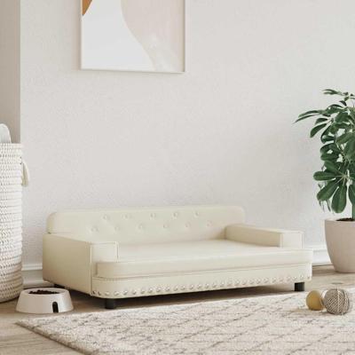 Hondenmand 90x53x30 cm kunstleer crmekleurig
