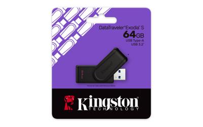 USB stick Kingston DataTraveler Exodia S USB 3.2 64 GB Zwart - thumbnail