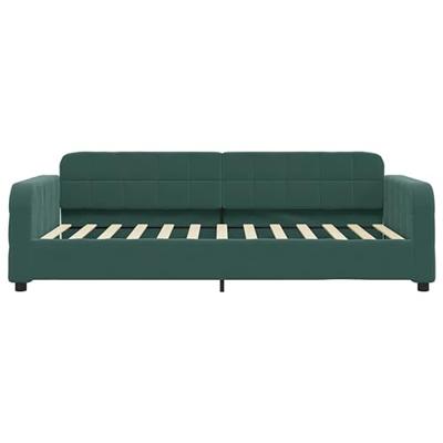 Slaapbank met onderschuifbed 80x200 cm fluweel donkergroen