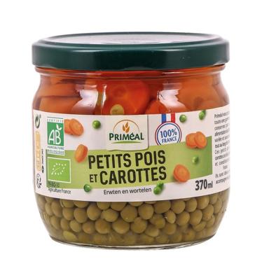 Priméal Doperwten En Wortelschijfjes Bio (370ml)