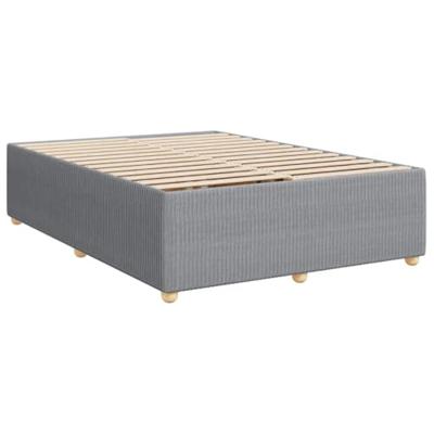 Boxspring met matras stof lichtgrijs 140x190 cm