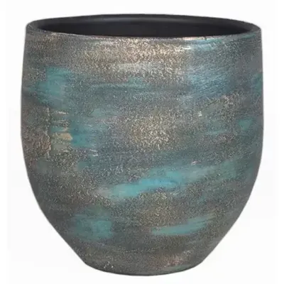 Floran pot madeira blauw goud maat in cm: 24 x 24 Floran pot madeira blauw goud maat in cm: 24 x 24