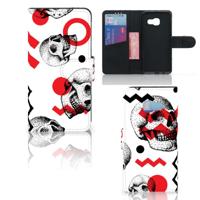 Telefoonhoesje met Naam Samsung Galaxy A3 2017 Skull Red - thumbnail