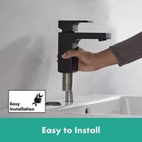 Hansgrohe Wastafelmengkraan Vernis Shape Eengreeps 100 Met Trekwaste CoolStart Mat Zwart - thumbnail
