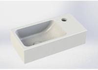 Royal plaza Person fontein 40x20cm 1 kraangat R z/overloop mat wit - thumbnail