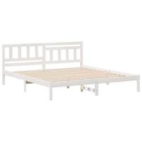 Bedframe met hoofdeinde Wit 180 x 200 cm Massief grenenhout - thumbnail