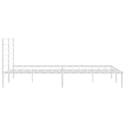 Bedframe met hoofdbord metaal wit 200x200 cm - thumbnail