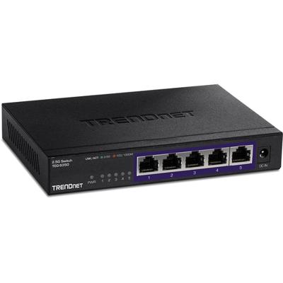 TRENDnet TEG-S350 5-Poorts 2.5G Switch, zwart