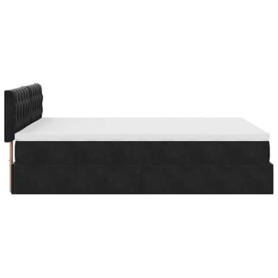 Ottoman bed met matras en LED's 140x200cm fluweel zwart